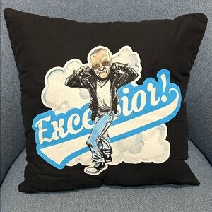 Stan Lee Collectible Black Excelsior Graphic Decorative Pillow